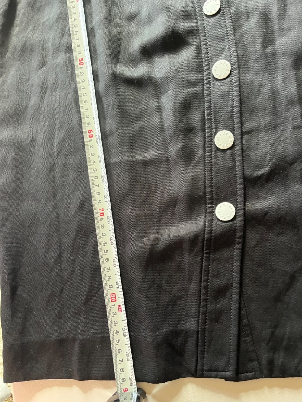 Sandro Kunga black dress snap-front closure with contrasting white buttons - Picture 11 of 13